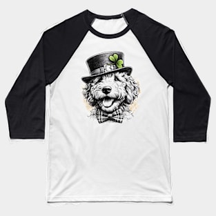 Saint Patrick's Day Goldendoodle Drawing Baseball T-Shirt